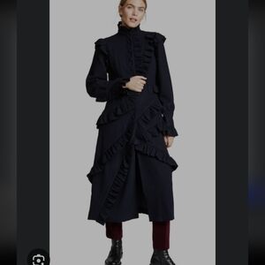 ULLA JOHNSON NWT BERTIEL NAVY DOUBLE FACE WOOL COAT